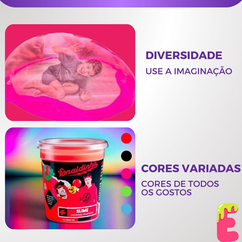 Slime Caixa 24un Gelástica Enaldinho Brinquedo Massinha Cor Variadas