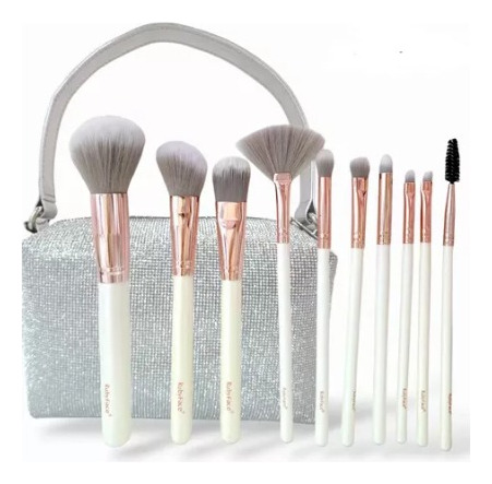 Rubyface® Set Brocha Maquillaje De 10 Piezas Con Cartera