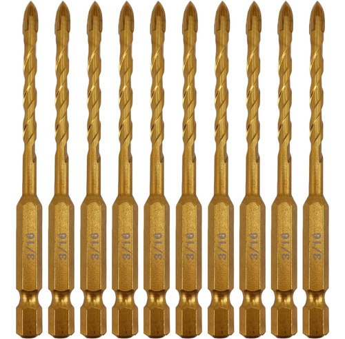 3/16 Inch Masonry Drill Bits 10pc Pack, 4 Edges Yg6x Ca...