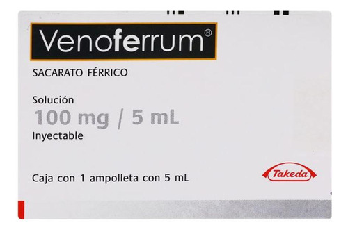 Venoferrum 100mg/5ml Caja Con 1 Ampolleta De 5ml