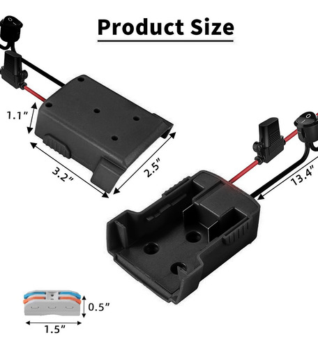 Adaptador Power Wheels De 12 Awg Para Team Lithium Ba-fs De