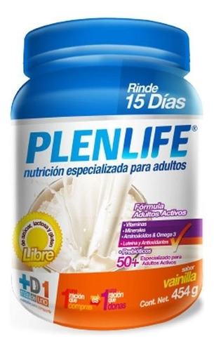 Plenlife Proteína Suplemento Alimenticio Adultos Activos 454g Sabor Vainilla