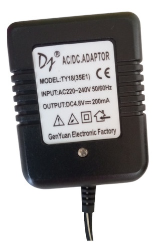 Adaptador Transformador 220-240v 50/60 Hz 4.8 Volt 200 Ma