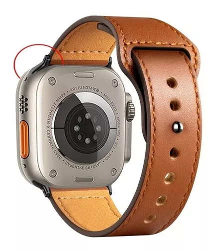 [$5.58] Para Apple Watch Ultra 2 pulseira de relógio de couro genuíno com  corrente de 49 mm, tamanho: S (ouro rosa rosa)