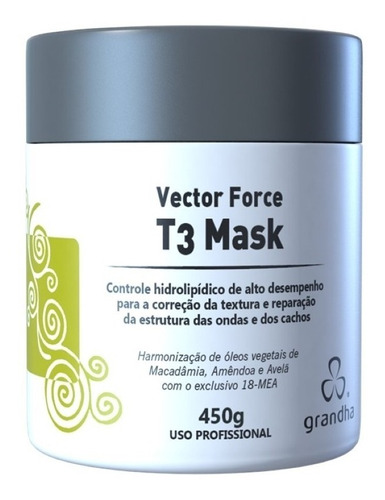 Grandha Vector Force T3 Mask Hidratação P/ Cabelos Cacheados