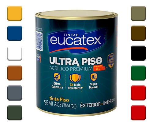 Tinta Ultra Piso Acrílico Premium Eucatex 900ml Cores Cor Branco