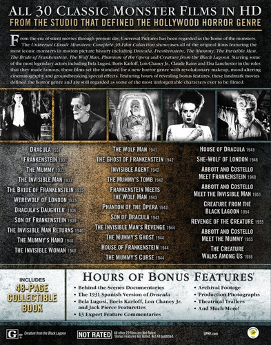 Imagen 3 de 5 de Blu-ray Universal Classic Monsters Collection / 30 Films