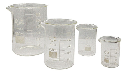 Imagen 3 de 9 de Vaso Vidrio Precipitado Hda Boro 3.3 250ml Importado