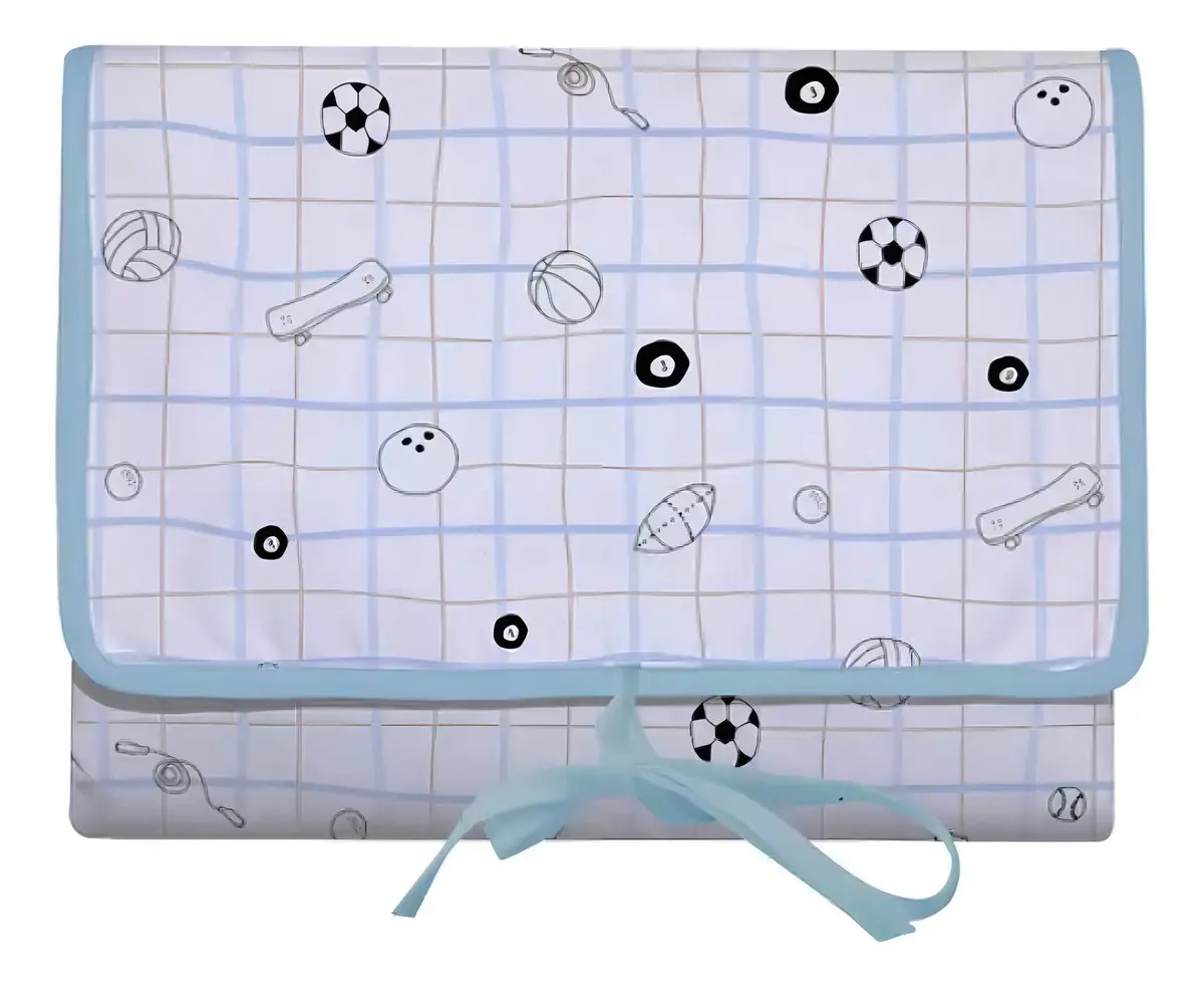 Trocador Portatil Acolchoado Bebe Com Porta Fraldas Bolsa Cor Esporte Xadrez