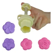 Comprar Ejetor Max Flores Doces Massas Biscoitos + 4 Moldes Bluestar Cor Amarelo Ejetor Max Flores Bluestar