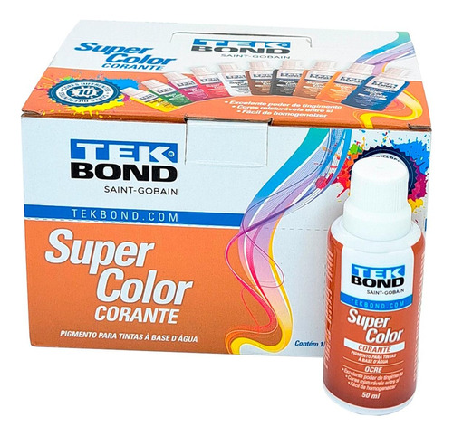 Corante Para Tinta Tekbond Ocre 50ml - Kit C/12 Peca