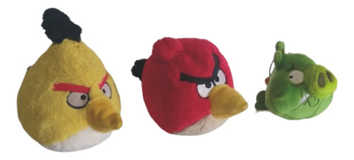Peluche Angry Birds Usado Originales Lote De 3
