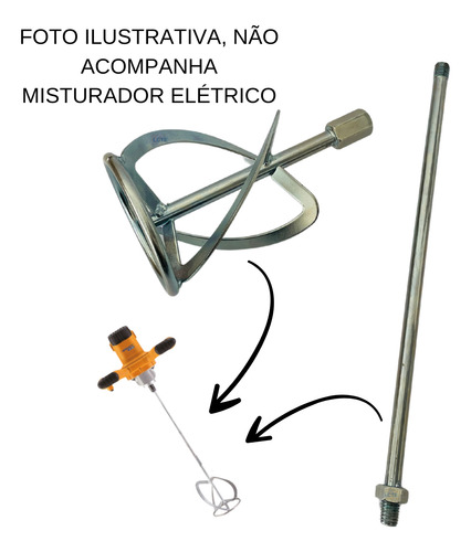 Haster Completa Com Pá M14 Misturador De Argamassa Menegotti