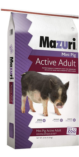 Mazuri Mini Cerdo Activa Alimentación Atracción, 25 Lb Bolsa