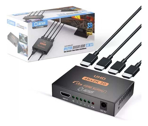 Adaptador Hdmi Splitter Distribuidor 4k 1x4 Versão 4k 3840p