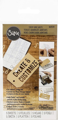 Sizzix - Hojas Adhesivas Para Rejilla (2 X 4 1/2, 5 Unidades