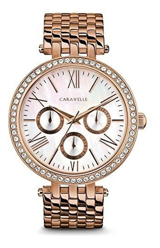 Caravelle By Bulova Rose Goldtone Reloj Multifuncion De Cris