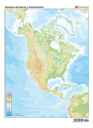 Mapa Mudo America Norte(centro)fisico Color Vic