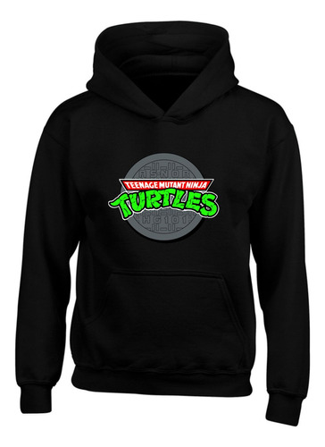 Buzo Tortugas Ninja Black Con Capota, Hoddie, Saco