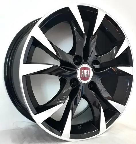 Rodas Fiat Argo Aro 14 Uno Palio (jogo) +bicos Cor Preto Com Diamantado