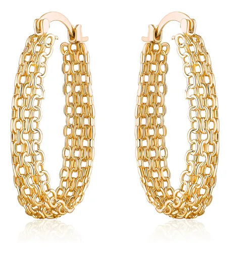 Barzel - Aretes De Filigrana De Oro Para Mujer, Chapados En.