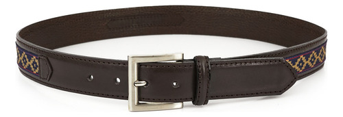 Cinturon Hombre Cuero Cinto Diseño Hebilla Briganti Taloa Color Chocolate Talle 95