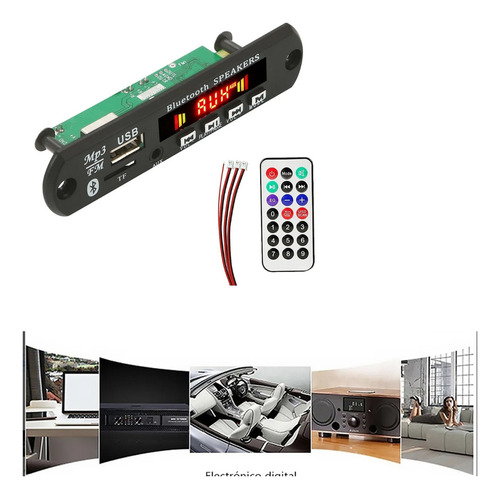 Módulo Bluetooth Mp3 Usb Sd Radio Fm Aux Pack De 2 Unidades