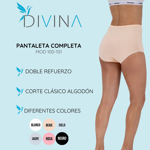 Pantaleta Completa Divina Calzon Mujer Tallas Curvy 6 Piezas