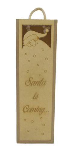 Caja De Madera Porta Vinos Navidad Santa Is Coming Art3019