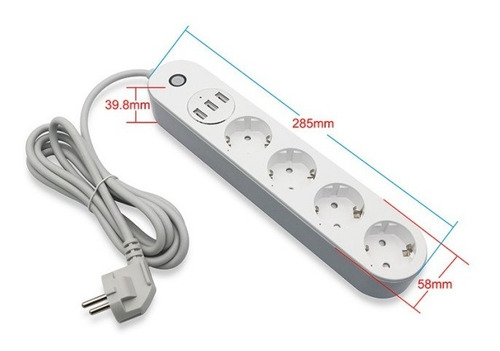 Alargador Inteligente Enchufe Múltiple Wifi Usb Programable