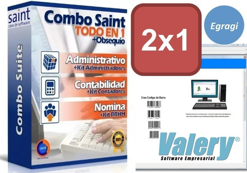 Pack Sistema Facturación Inventario Saint 5 + Valery 2 En 1