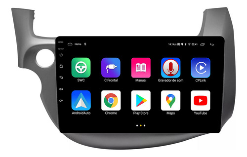 Central Multimidia Fit 09/14 9p Android 13 Carplay 2gb 64gb