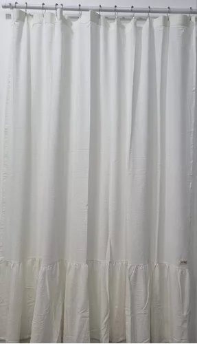 Cortina De Ducha Gadnic Tela Impermeable Antimoho Anti-hongo Color Blanco