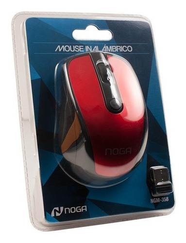 Mouse inalámbrico Noga NGM-358 rojo y negro