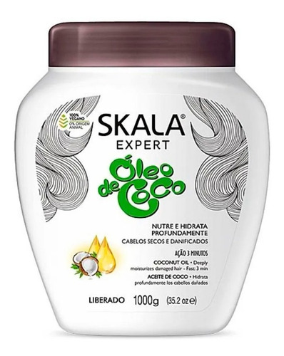 Skala Oleo De Coco Máscara Vegana Nutritiva 1 Kg Local