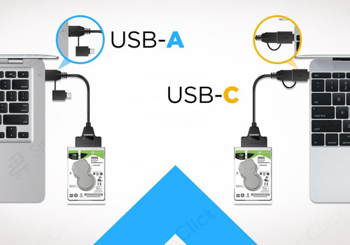 Imagen 7 de 10 de Cable Sata Usb Adaptador Tipo C Y 3.0 Doble Salida Disco Ssd