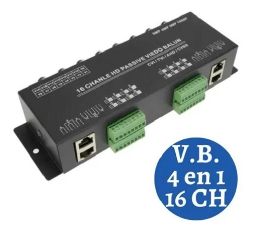 Video Balun 16 Canales Modelo Compacto Para Rack