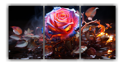 3 Artes De Pared Tonos Rosa Sensibilidad Artística 50x75cm