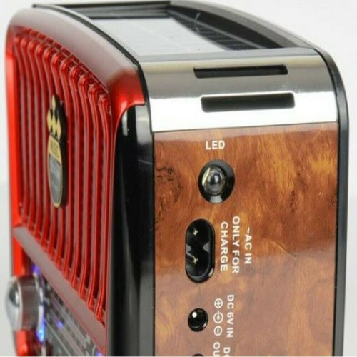 Imagem 4 de 6 de Radio Energia Solar Vintage Retro Am Fm Bluetooth Sd Usb