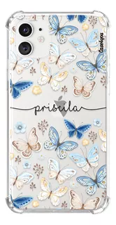 Capa Capinha Com Nome Personalizada Borboletas Blue