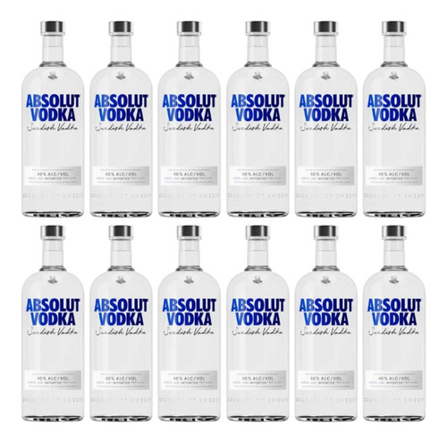 Vodka Absolut Azul Clasic 700ml Original Caja X12