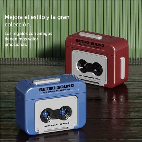 Llavero Mini Grabadora De Cassette Retro Vintage 13s Color Rosa Color Azul