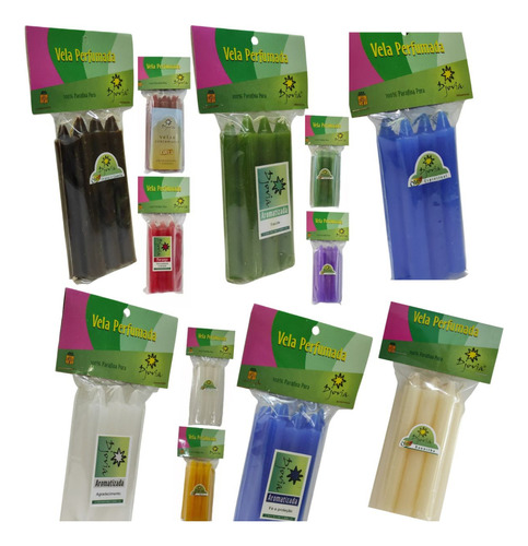 Vela Palito Perfumada Aromas Mistos 6 Pctes 7 Velas