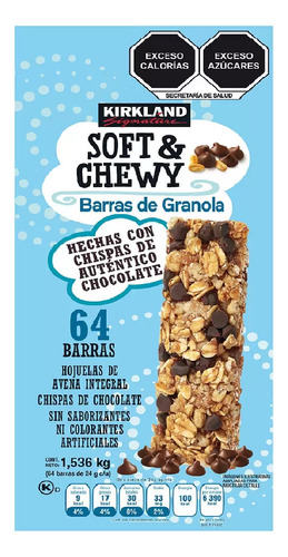 Barras Granola Soft & Chewy Hojuelas Y Chispas 64pz Msi