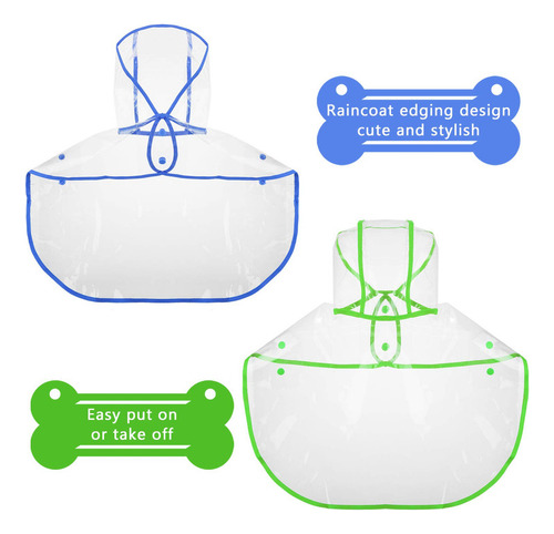 2 Piezas De Chubasquero Para Perros, Ropa Impermeable Transp