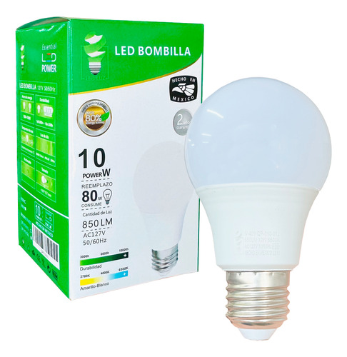 30 Focos Led 10w Luz Fria 6500k E27 Ahorrador Ilv 30 Focos Blanco Frío