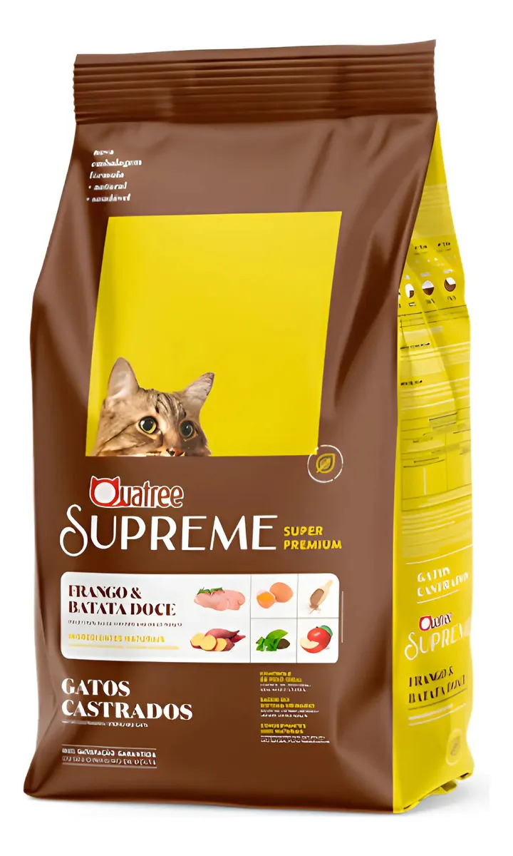 Ração Quatree Supreme Gatos Castrados 10,1 kg Sabor Frango