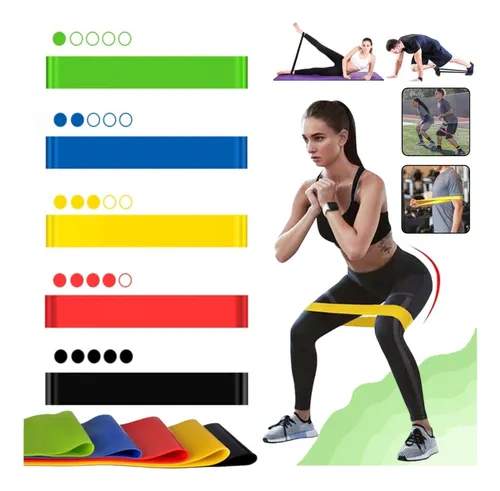 Kit De 5 Bandas Elasticas Isometricas Pro Fitness Ejercicio