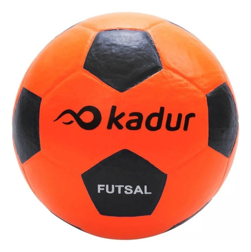 Pelota Futsal N°4 Medio Pique Simil Cuero Futbol Papi Color Naranja/Negro