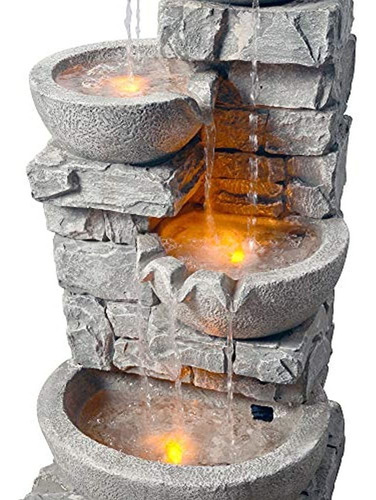 Fuente de Cascada para Jardín Exterior Peaktop 201601pt